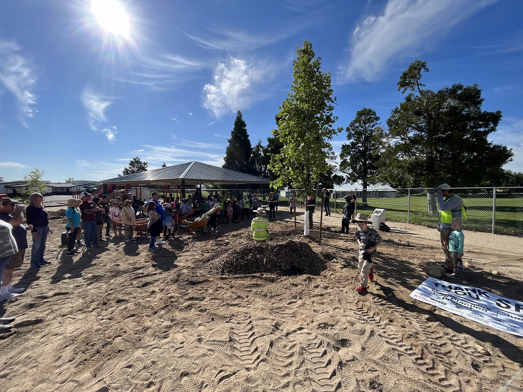 Grassroots Success PTO plants trees at Mamie Towles Elementary School Nevada Cancer Coalition