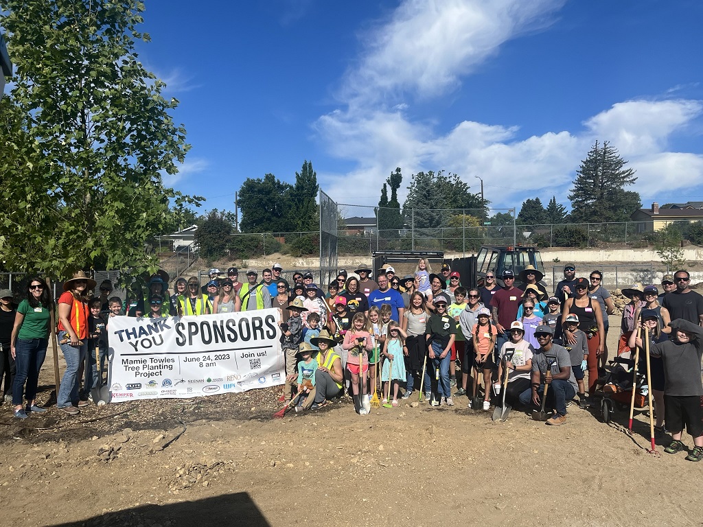 Grassroots Success PTO plants trees at Mamie Towles Elementary School