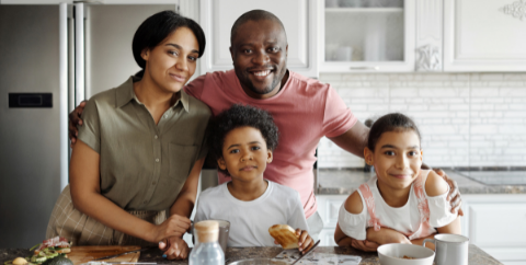 Black adults with children