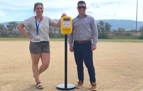 Reno Sports Complex Manager Camille Porter with Brian Pienta from Skin Cancer & Dermatology Institute