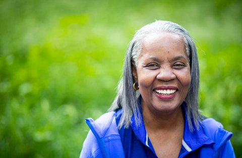 smiling black woman in her 60s