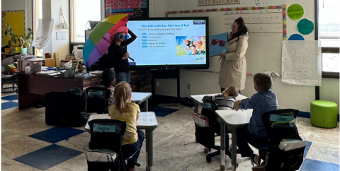 sun smart schools presentation in a classroom