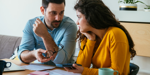 a couple discussing finances