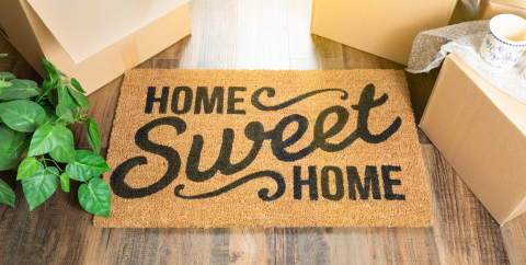 a door mat that says Home Sweet Home